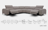 Lavandula 5pc Modern Motion Reclining Sectional