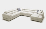 Geranium 6pc Modern Motion Leather Sectional with Storage