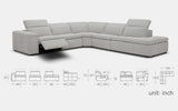 Dimension | Fabric | Freesia Modern Motion Reclining Sectional | Mofit Home Furniture