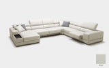 Geranium 6pc Modern Motion Leather Sectional with Storage