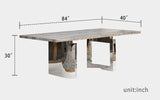 Daisy Travertine Rectangle Dining Table