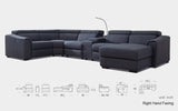 Violetta 6pc Modern Motion Reclining Sectional