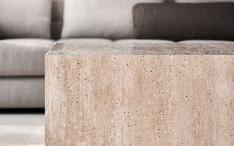 Marbella Travertine Square Coffee Table