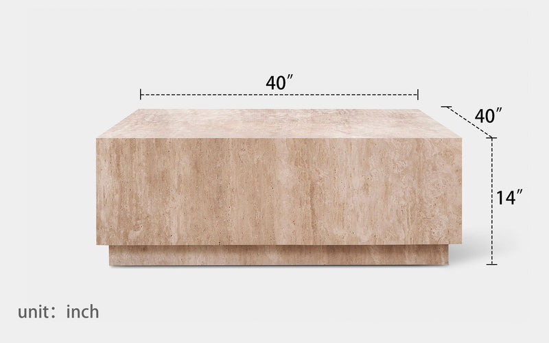 Marbella Travertine Square Coffee Table