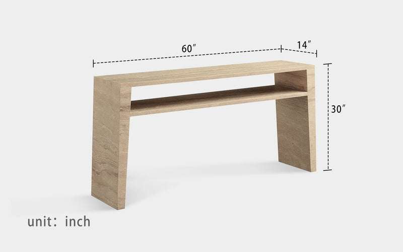 Gypsophila Travertine Large Rectangle Side Table