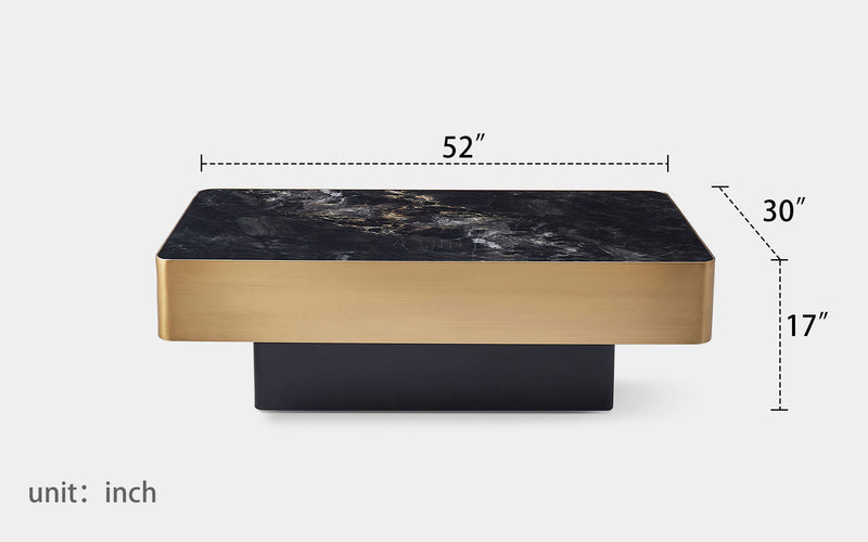 Agate Sintered Stone Rectangle Coffee Table