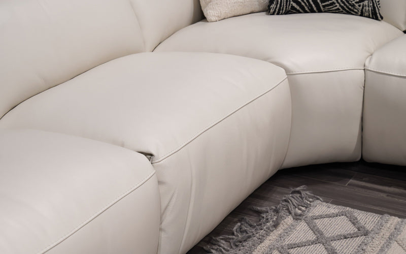 Rosabella 5pc Modern Leather Reclining Sectional