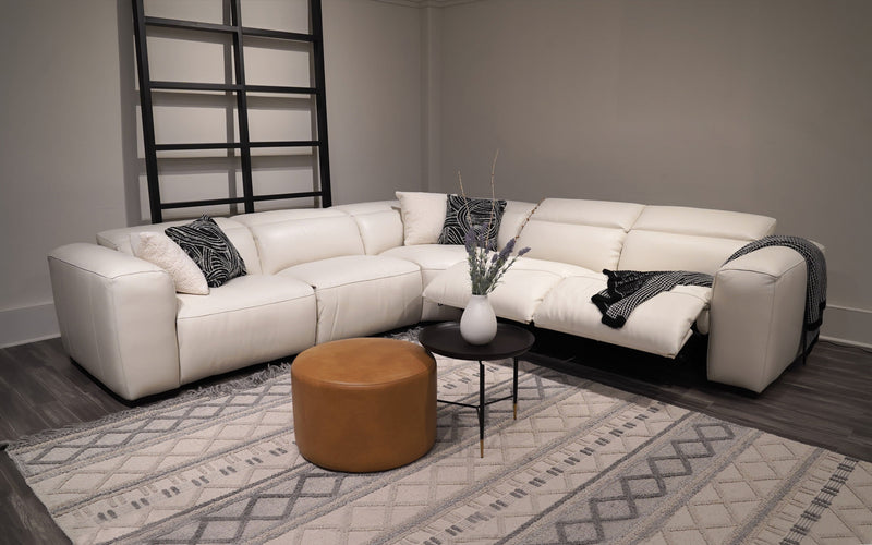 Rosabella 5pc Modern Leather Reclining Sectional