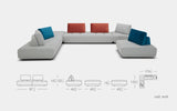 Levante 4pc Ultra Modern Motion Sectional Sofa