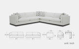 Auster Modern 3pc Motion Sectional Sofa