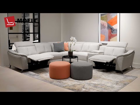 Zafferano 6pc Modern Motion Reclining Sectional